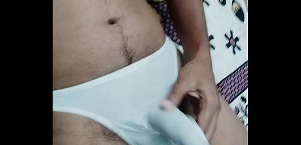  Cumming in a pouch thong